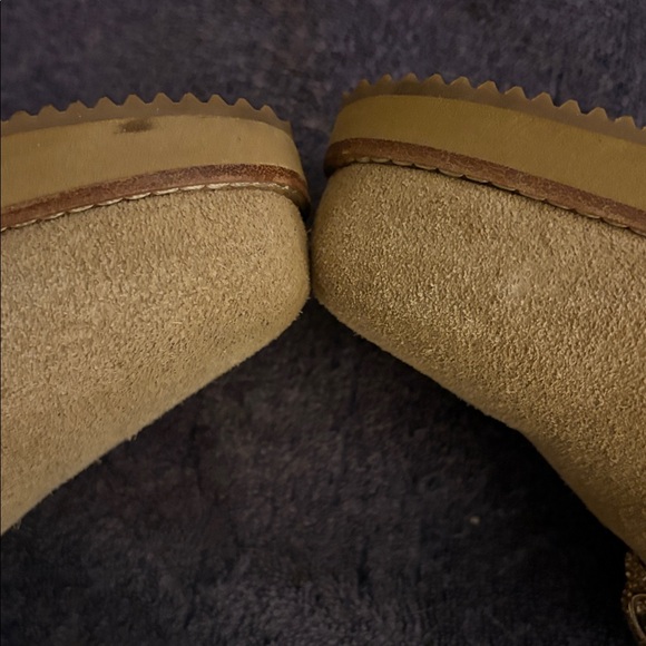 Kurt Geiger Tan Suede Jeweled Shearling Loafers - Picture 4 of 5